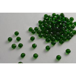 ビーズクラブ ガラスビーズ ボタンカット No.29 6mm 濃い緑 連売り ビーズパーツ ネックレス ブレスレット