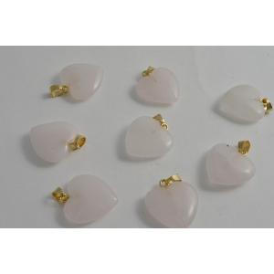 天然石 ペンダントトップ 1個 ローズクォーツ ハート 金 金具付 20mm  パワーストーン ピア...