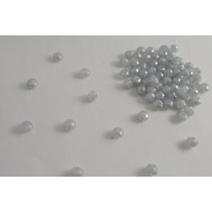 ビーズクラブ ガラスビーズ ボタンカット No.91 8mm ホワイトグレー 連売り ビーズパーツ ...