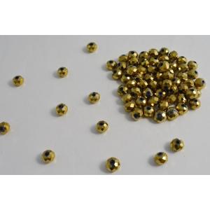 ビーズクラブ ガラスビーズ ボタンカット No.102 8mm ゴールド 連売り ビーズパーツ ネッ...