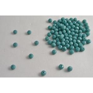 ビーズクラブ ガラスビーズ ボタンカット No.74 6mm ブルー 連売り ビーズパーツ ネックレ...