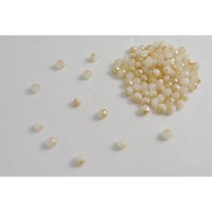 ビーズクラブ ガラスビーズ ボタンカット No.95 6mm ベージュ 連売り ビーズパーツ ネック...