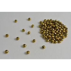 ビーズクラブ ガラスビーズ ボタンカット No.102 6mm ゴールド 連売り ビーズパーツ ネッ...
