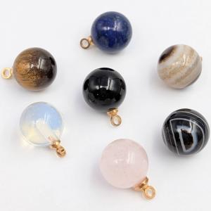 ビーズクラブ 天然石 ペンダントトップ ラウンド 12mm 銀 アソート 