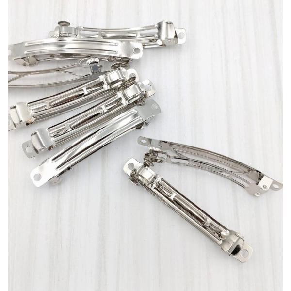 ヘアクリップ バレッタ 80mm 10個 ヘア金具 髪留め シルバー ビーズクラブ