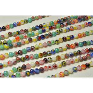 ガラスビーズ ガラスミックス ラウンド 4mm 1連 ビーズクラブ