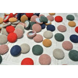 コーデュロイ ラウンド カボション 5色アソート ミックス 20mm 10個各2個 ボタン ピアス イヤリング パーツ ビーズクラブ