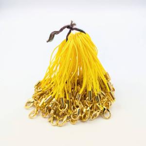 カニカン付ストラップ 金 100本 クリームイエロー ストラップ 携帯 パーツ ハンドメイド DIY ビーズクラブ｜ビーズクラブ