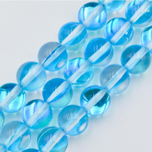 1連 アクアオーラ 水色 8mm 連売り パワーストーン ブレスレット ビーズクラブ