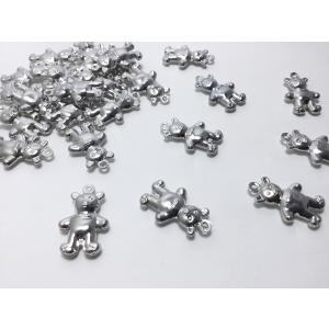 1個 ビーズクラブ チャーム ベア クマ 立体 シルバー 25mm パーツ ハンドメイド 材料 手芸 ペンダント キーホルダー