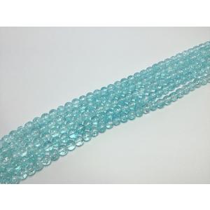 ビーズクラブ クラック水晶 水色 ラウンド 8mm 天然石 連売り パワーストーン ブレスレット