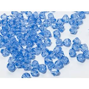 ビーズクラブ アクリルビーズ 青 ダイヤカット 6mm 100個 プラスチックビーズ そろばん型 多面カット 手芸 ハンドメイド パーツ ソロバン型