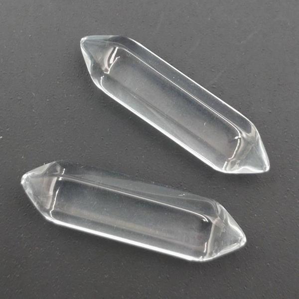 水晶 クリスタル ポイント型 2個 No.01 浄化用 天然石 パワーストーン 六角柱 穴なし 開運...