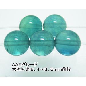 NO.4 ブルーフローライトＡＡＡ 8,5mm(5粒入り)＜ストレス軽減＞色目も濃く、美しい 天然石現品｜beadsner