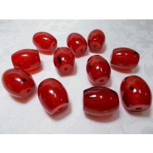 アンバーカラービーズ　タル１６Ｘ１８ＭＭ（１１ヶ）￥３００（税抜）｜beadsshopj4