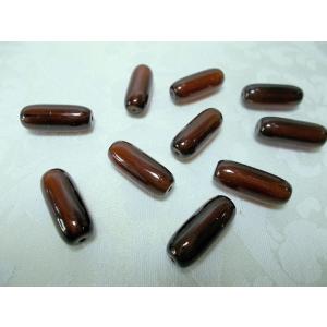 アンバーカラービーズ　円柱9X20MM（10ケ）￥220（税抜）｜beadsshopj4