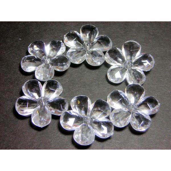 アクリルクリスタルパーツ５　フラワー（S)　22mm　6ヶ