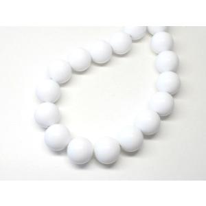 アクリル 白 丸玉 １４ｍｍ １５インチ (約27ケ）  丸玉 通し穴 ビーズ アンド パーツ プラ ラウンド アクセサリー ハンドメード ホワイト｜beadsshopj4