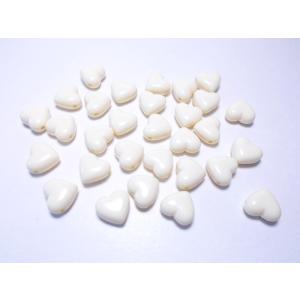 アクリルビーズアイボリー横穴ハート８ＭＭ（30ケ）