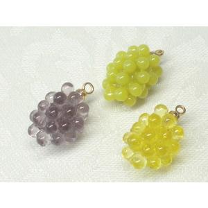 ぶどう (S) アクリル くだもの １０Ｘ１５ＭＭ １ヶ ビーズ アンド パーツ ハンドメイド 果物...