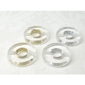 アクリル ラメライン リング １５ＭＭ (通し穴) ４ヶ プラ クリスタル シルバー ゴールド ビー...
