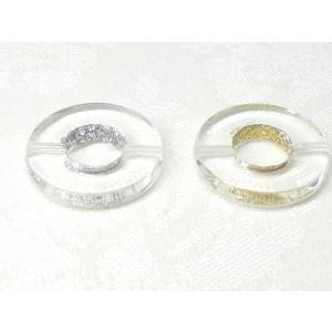 アクリル ラメライン リング １８ＭＭ (通し穴) ２ヶ プラ クリスタル シルバー ゴールド ビー...