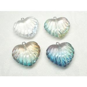 ２１Ｘ１８ＭＭ ハート Ｓ ヒートン 付 １ヶ アンジュール カラー ビーズ アンド パーツ アクリル アクセサリー ハンドメイド｜beadsshopj4