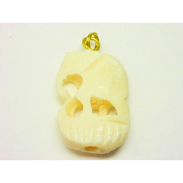 ヴィンテージ キャメルボーン 手彫り ゾウ 24×22mm 1ヶ