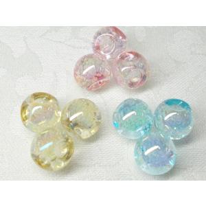 １０ＭＭ バブル スズマル オーロラ カラー (２０ヶ) ビーズ アンド パーツ アクセサリー 鈴 丸 アクリル プラ バブル 泡 ハンドメイド ドロップ｜beadsshopj4