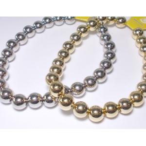 銅玉　8mm　LTゴールド、ロジウム色（25ケ）