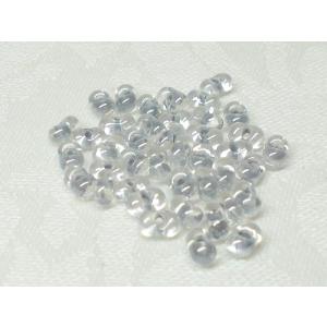 チェコ ファルファーレ (小) ２Ｘ４mm グレー ライン 10g ビーズ アンド パーツ ガラス ...