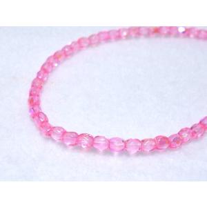 チェコファイアーポリッシュ　ピンクAB 3ｍｍ(50ヶ)｜beadsshopj4