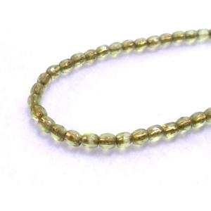 チェコファイアーポリッシュ　ゴールドライン　オリビン　3ｍｍ(50ヶ)｜beadsshopj4