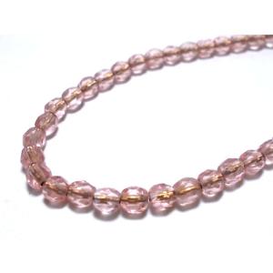 チェコファイアーポリッシュ　4mm　ロサリンゴールドライン　(40ヶ)｜beadsshopj4