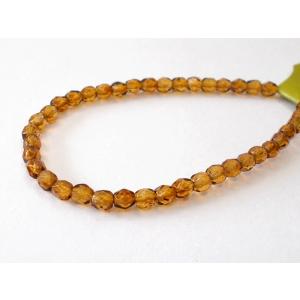 チェコファイアーポリッシュ　スモークトパーズ　４ｍｍ　（40ヶ）｜beadsshopj4