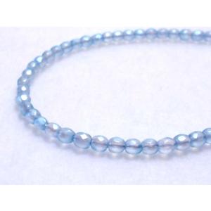 チェコファイアーポリッシュ　アクアマリン乳白消し3ｍｍ(50ヶ)｜beadsshopj4