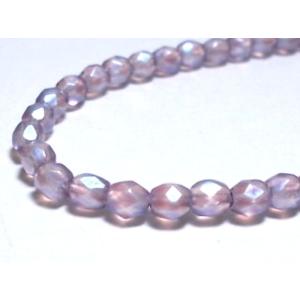 チェコファイアーポリッシュ　4mm　LTアメジスト消し乳白　(40ヶ)｜beadsshopj4