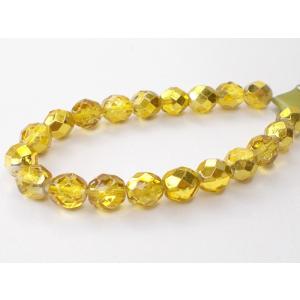 チェコファイアーポリッシュ　ダークゴールドキャル８ｍｍ(20ヶ)｜beadsshopj4
