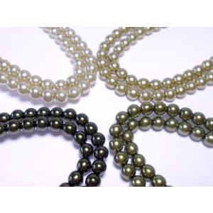 グラデーションカラーパール　グリーン　4mm　76cm｜beadsshopj4