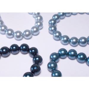 グラデーションカラーパール　ブルー　６ＭＭ　３８ＣＭ｜beadsshopj4