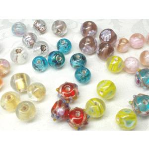 クリアーコート ガラスビーズ ９〜１０ＭＭ (１０ヶ)｜beadsshopj4