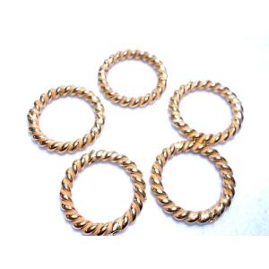 数量限定　メタルリングパーツ27mm(内径20mm）5ヶ　マットゴールド｜beadsshopj4