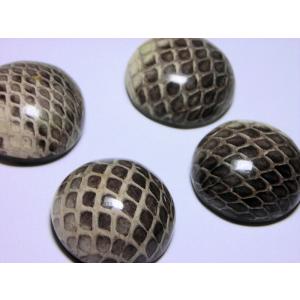 半丸　ヘビ皮封入ビーズ　21mm(2ヶ)
