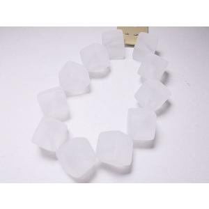 アクリルフロストビーズ12X12MMキューブ（斜め穴）11ヶ｜beadsshopj4