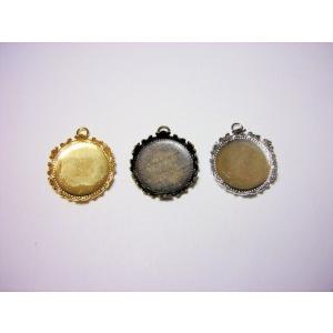 飾り枠カン付（ペンダントトップ）内径18mm　2ヶ｜beadsshopj4