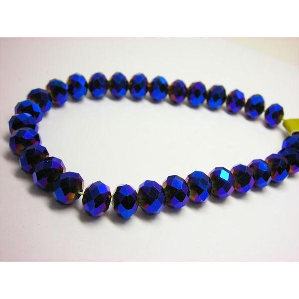 ピーコックカットガラス　ボタンカット6×8mm