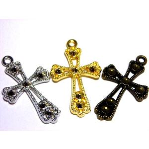 チャーム　クロス１１　32×19mm　1ヶ｜beadsshopj4