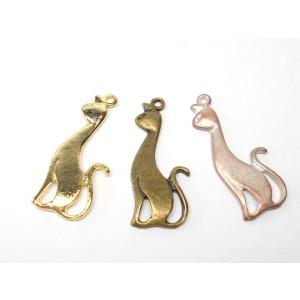 亜鉛合金チャーム　ねこ３｜beadsshopj4