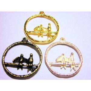 亜鉛合金チャーム　バード３　29×27mm　1ヶ｜beadsshopj4