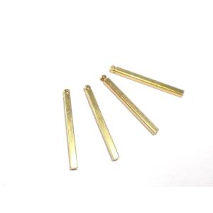 生地 メタル パーツ スティック S 2×25mm 4ヶ 真鍮の生地のままです メッキは付いていませ...